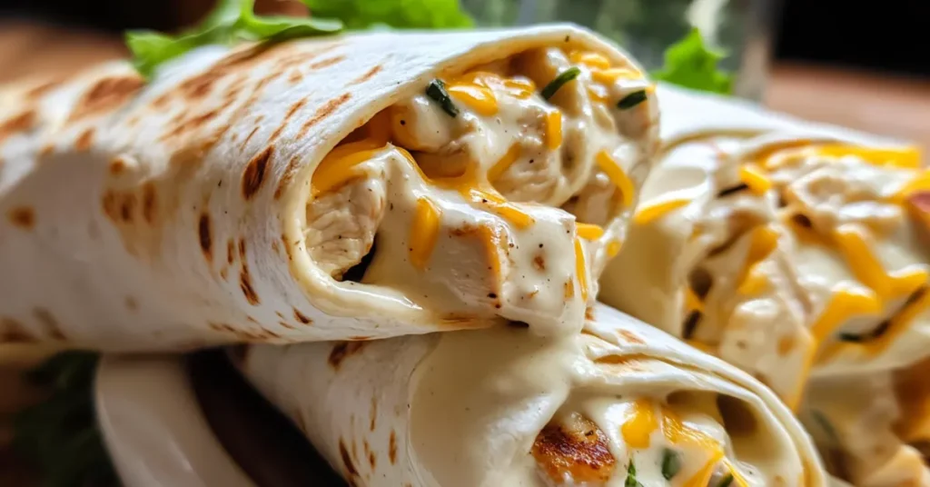 Cheesy Garlic Chicken Wraps