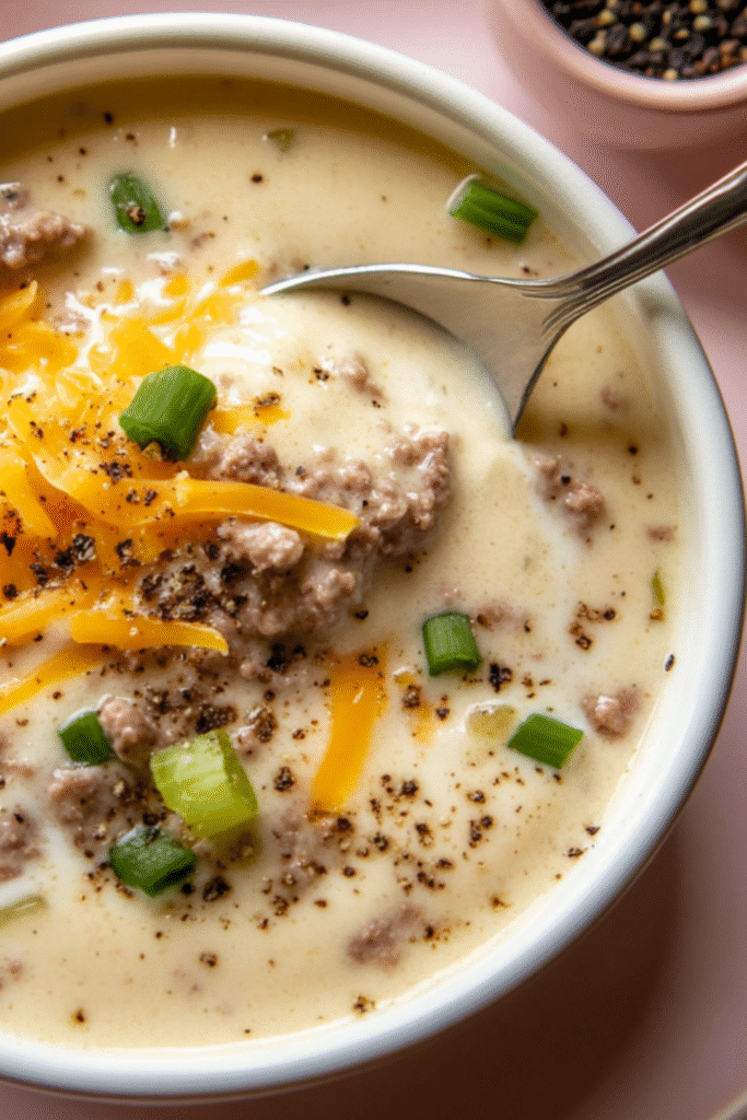 Cheesy Hamburger Potato Soup Recipe 1 Cheesy Hamburger Potato Soup