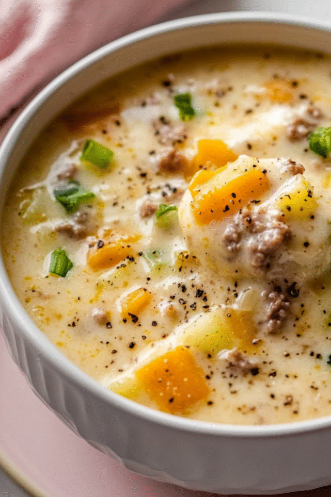 Cheesy Hamburger Potato Soup Recipe 2 Cheesy Hamburger Potato Soup